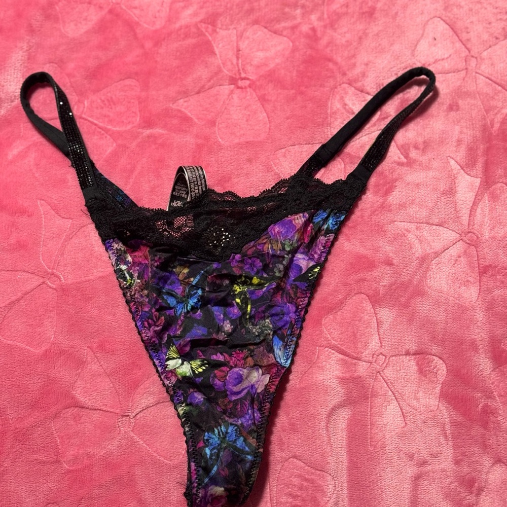 Victoria's Secret Black and Purple Lace Panty 2 pc for 24